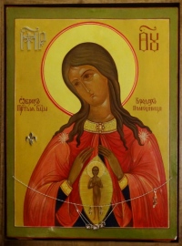 В храм преп. Серафима Саровского после реставрации вернулась икона Божией Матери «Помощница в родах»