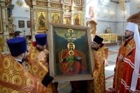 Икону Божией Матери «Державная» торжественно встретили в главном храме Хабаровского края